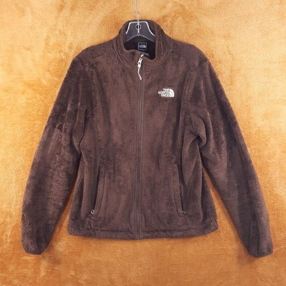 THE NORTH FACE Jacket Womens Medium Brown Zip Up OSITO Furry Outdoor Warm